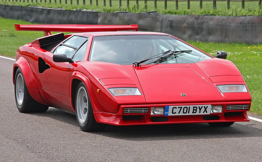 Lamborghini Countach 1986 · 5.2 L · 12 cylinders · Premium Gasoline · (GUZZLER)  (FFS)      (MPFI) · Manual 5-spd · Rear-Wheel Drive